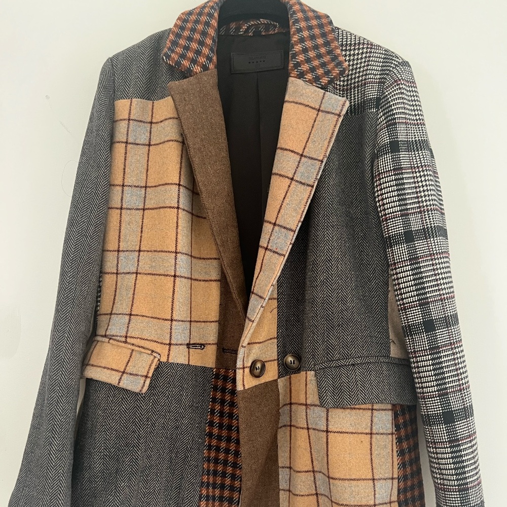 BLANK NYC Plaid Patchwork Blazer XS